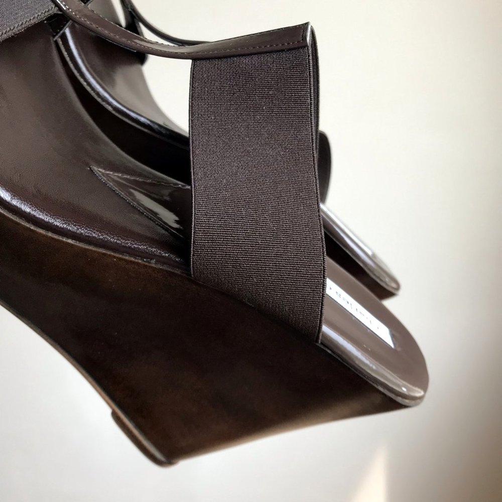 NEW Charles David Dark Brown Wedge Sandals 10M